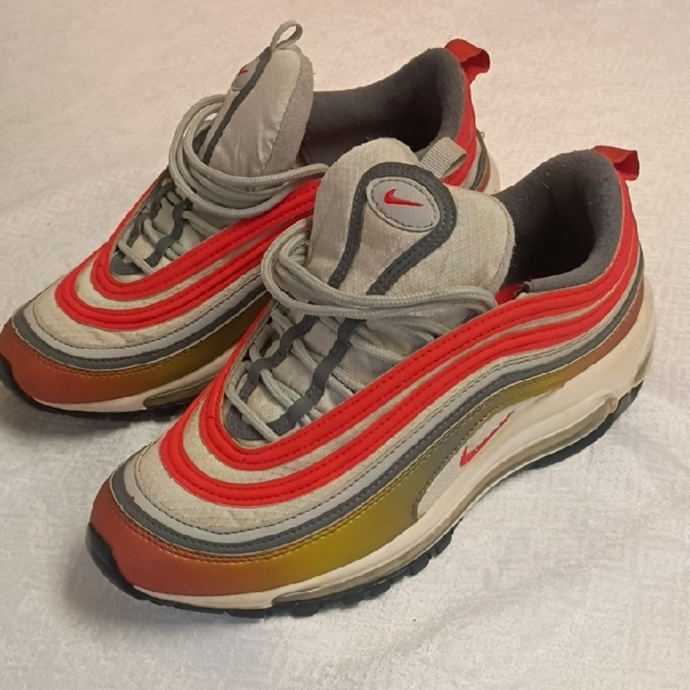 Nike Kids Sneakers Red, Gray, and Yellow - Picture 3 of 4